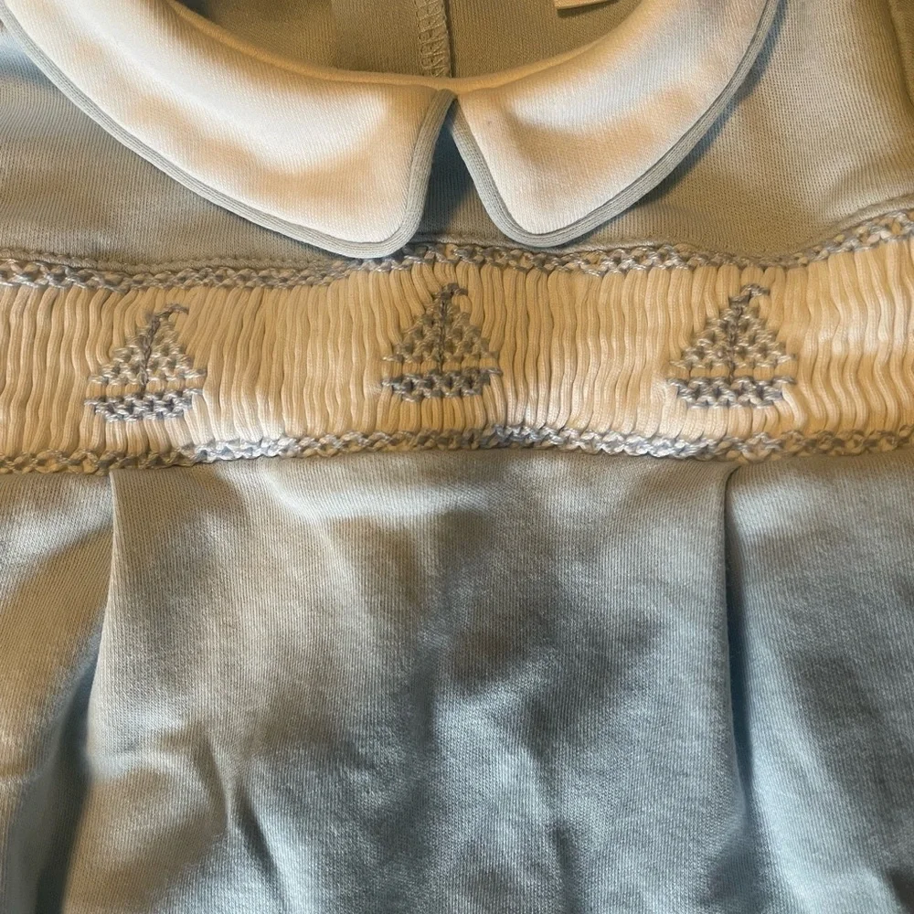 Nellapima Light Blue Baby Romper with Embroidery - Picture 3 of 5